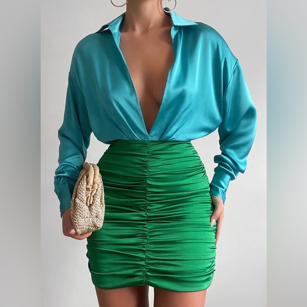Runawaythelabel Milton Dress Aqua/emerald